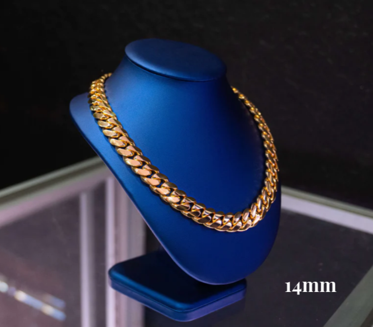 10-14mm Gold over silver Cuban link
