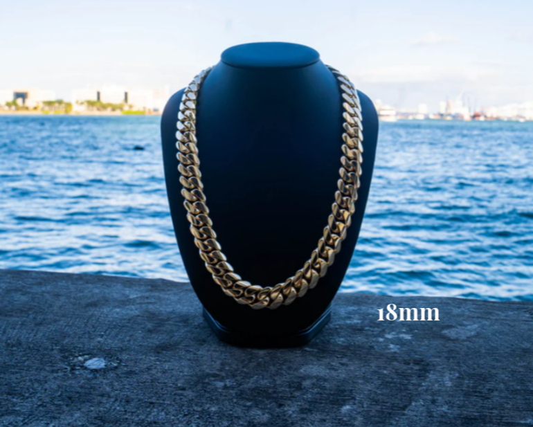 16-20mm Gold over silver Cuban link