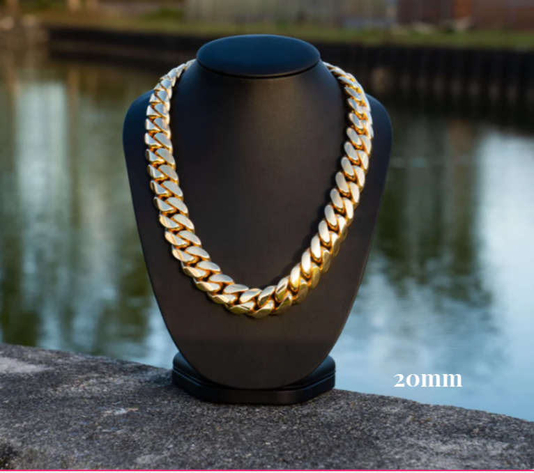 16-20mm Gold over silver Cuban link