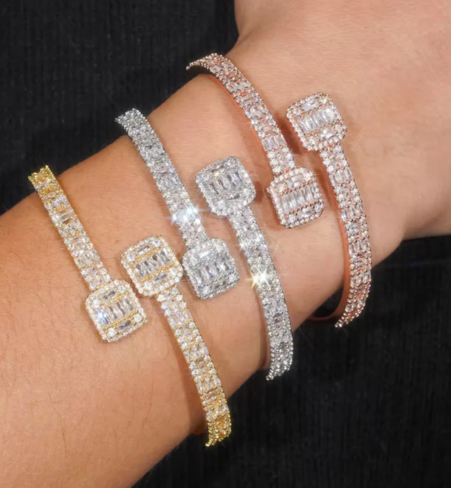Baguette bangle bracelet