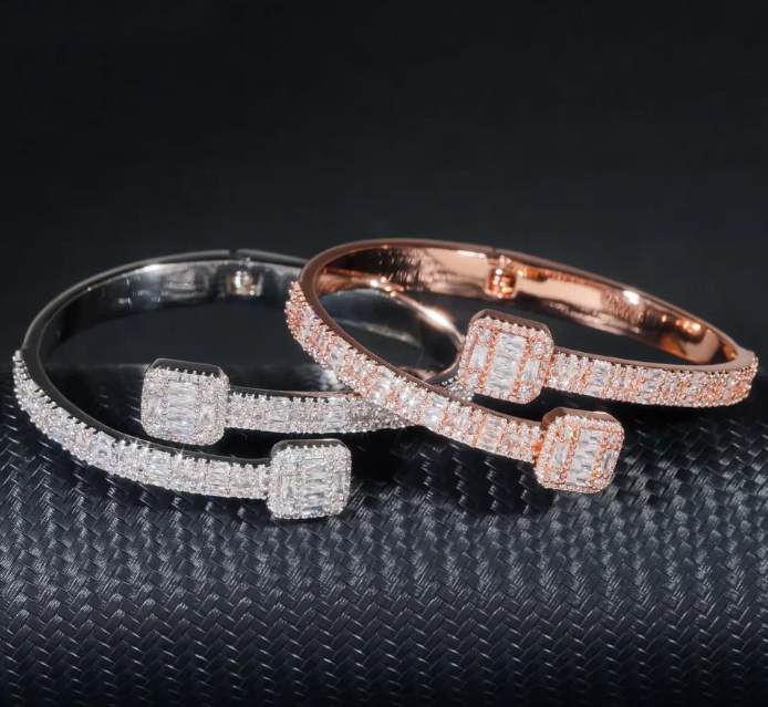 Baguette bangle bracelet