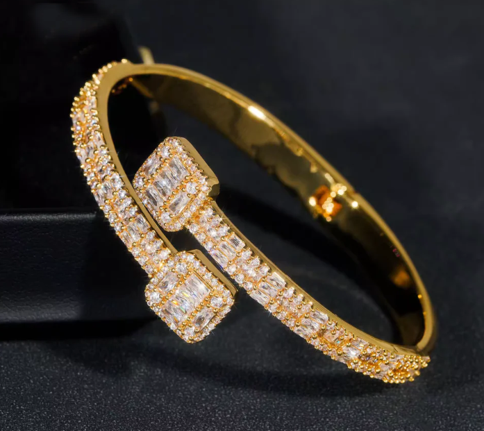 Baguette bangle bracelet