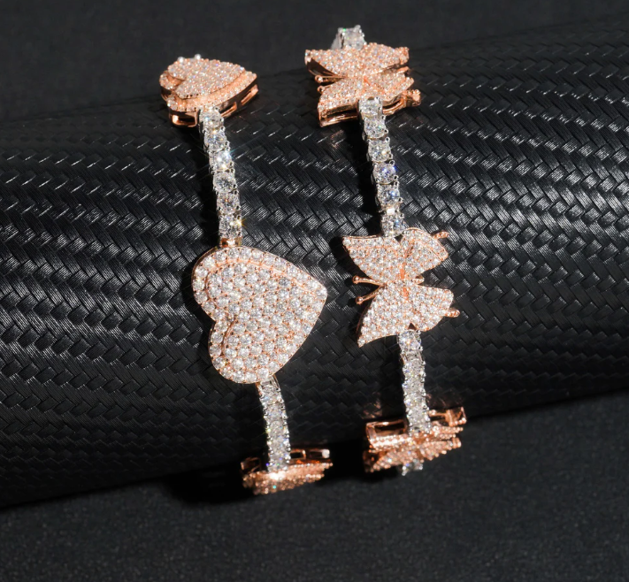 3mm Butterfly or Heart Tennis Bracelet