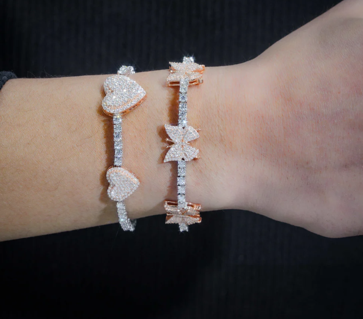 3mm Butterfly or Heart Tennis Bracelet