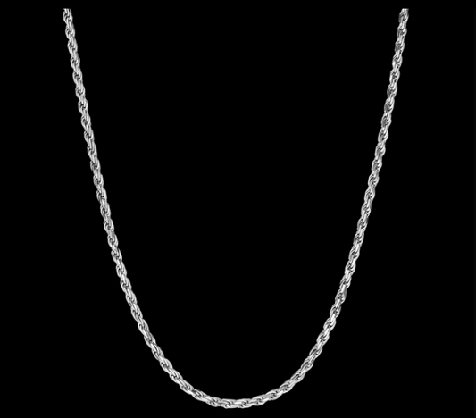 2.8mm Silver Rope chain 18-24in