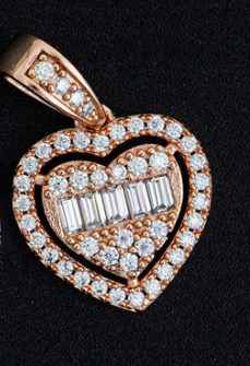 Round and Baugette pendant