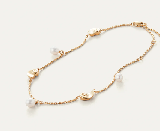 Sea shell and Pearls anklet