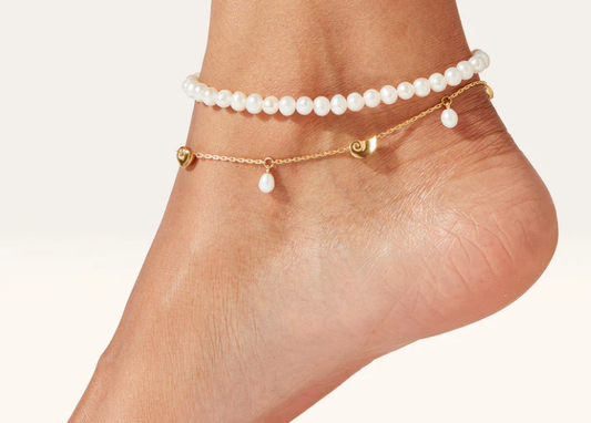 White Pearls anklet 5mm