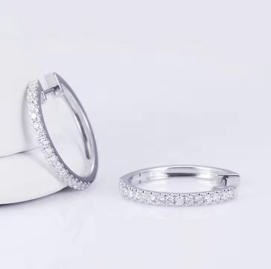 Diamond hoop earrings 1.5mm