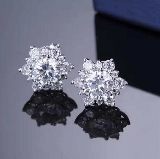 Snow flake Diamond earrings