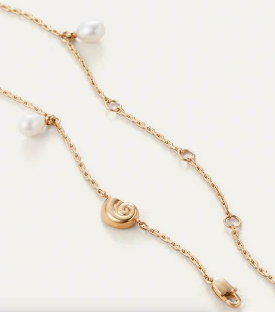 Sea shell and Pearls anklet