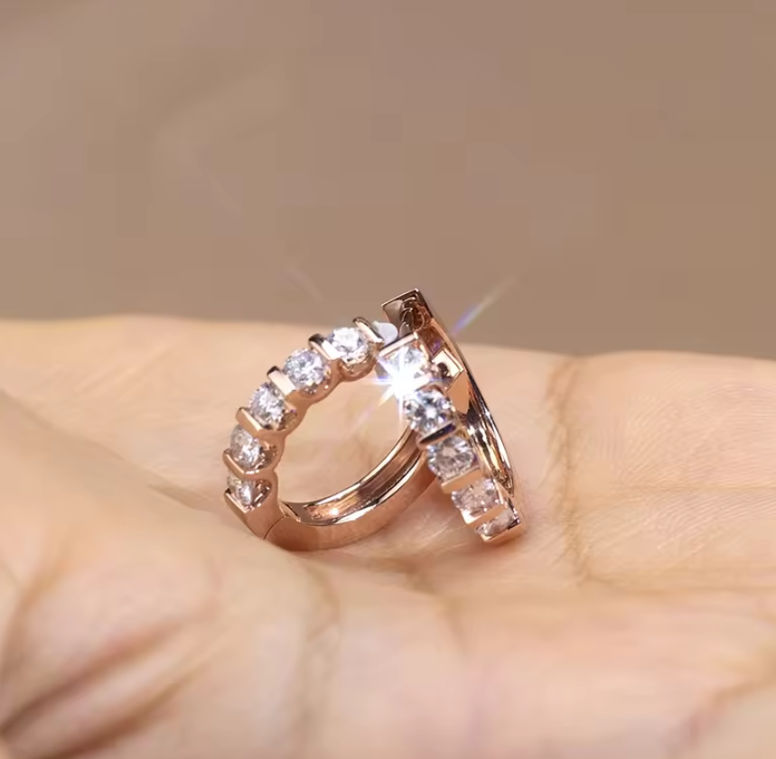 Diamond hoop earrings